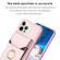 iPhone 14 Pro Max BF29 Organ Card Bag Ring Holder Phone Case - Pink