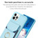 iPhone 14 Pro Max BF29 Organ Card Bag Ring Holder Phone Case - Blue