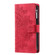 iPhone 14 Pro Max Multi-Card Totem Zipper Leather Phone Case - Red