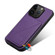 iPhone 14 Pro Max Imitation Calfskin Leather Back Phone Case with Holder - Purple