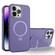 iPhone 14 Pro Max MagSafe Metal Holder Frosted Translucent Phone Case - Dark Purple