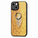 iPhone 14 Pro Max Snakeskin Leather Back Cover Ring Phone Case - Yellow
