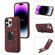 iPhone 14 Pro Max Armor Ring Wallet Back Cover Phone Case - Wine Red