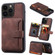iPhone 14 Pro Max Skin Feel Dream Anti-theft Brush Shockproof Portable Skin Card Bag Phone Case - Coffee