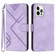 iPhone 14 Pro Max Line Pattern Skin Feel Leather Phone Case - Light Purple