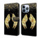 iPhone 14 Pro Max Crystal 3D Shockproof Protective Leather Phone Case - Golden Wings