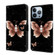 iPhone 14 Pro Max Crystal 3D Shockproof Protective Leather Phone Case - Pink Diamond Butterfly