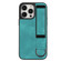 iPhone 14 Pro Max Wristband Holder Leather Back Phone Case - Green