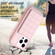 iPhone 14 Pro Max Grid Card Slot Holder Phone Case - Pink