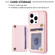 iPhone 14 Pro Max BF25 Square Plaid Card Bag Holder Phone Case - Pink