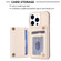 iPhone 14 Pro Max BF25 Square Plaid Card Bag Holder Phone Case - Beige