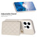 iPhone 14 Pro Max BF25 Square Plaid Card Bag Holder Phone Case - Beige