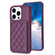 iPhone 14 Pro Max BF25 Square Plaid Card Bag Holder Phone Case - Dark Purple