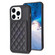 iPhone 14 Pro Max BF25 Square Plaid Card Bag Holder Phone Case - Black