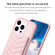 iPhone 14 Pro Max BF26 Wave Pattern Card Bag Holder Phone Case - Pink