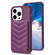 iPhone 14 Pro Max BF26 Wave Pattern Card Bag Holder Phone Case - Dark Purple