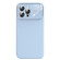 iPhone 14 Pro Max Liquid Silicone Large Glass Window Phone Case - Blue