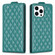 iPhone 14 Pro Max Diamond Lattice Vertical Flip Leather Phone Case - Green