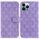 iPhone 14 Pro Max Double 8-shaped Embossed Leather Phone Case - Purple