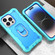 iPhone 14 Pro Max Two-color Ring Holder Phone Case - Mint Green + Blue