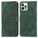 iPhone 14 Pro Max Mandala Embossed Flip Leather Phone Case  - Green