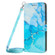 iPhone 14 Pro Max Crossbody Painted Marble Pattern Leather Phone Case  - Blue Green