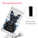 iPhone 14 Pro Max Colored Drawing Leather Phone Case  - Black Dog