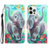 iPhone 14 Pro Max Colored Drawing Leather Phone Case  - Elephant