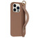 iPhone 14 Pro Max Wrist Strap Holder TPU Phone Case - Coffee