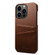 iPhone 14 Pro Max Suteni Calf Texture Card Slots Phone Case  - Brown