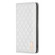 iPhone 14 Pro Max Diamond Lattice Magnetic Leather Flip Phone Case - White