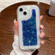 iPhone 14 Pro Max Chameleon Sequins Epoxy Phone Case - Blue