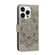 iPhone 14 Pro Max Sun Mandala Embossing Leather Phone Case - Grey