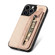 iPhone 14 Pro Max Carbon Fiber Horizontal Flip Zipper Wallet Phone Case - Khaki