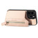 iPhone 14 Pro Max Carbon Fiber Horizontal Flip Zipper Wallet Phone Case - Khaki