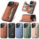 iPhone 14 Pro Max Carbon Fiber Horizontal Flip Zipper Wallet Phone Case - Khaki