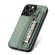 iPhone 14 Pro Max Carbon Fiber Horizontal Flip Zipper Wallet Phone Case - Green