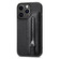 iPhone 14 Pro Max Carbon Fiber Horizontal Flip Zipper Wallet Phone Case - Black