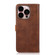 iPhone 14 Pro Max KHAZNEH Dual-color Cowhide Texture Flip Leather Phone Case  - Brown