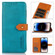 iPhone 14 Pro Max KHAZNEH Dual-color Cowhide Texture Flip Leather Phone Case  - Blue