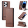 iPhone 14 Pro Max AZNS Magnetic Calf Texture Flip Leather Phone Case  - Dark Brown