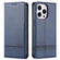 iPhone 14 Pro Max AZNS Magnetic Calf Texture Flip Leather Phone Case  - Dark Blue