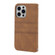 iPhone 14 Pro Max Embossed Striped Magnetic Case  - Brown