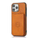 iPhone 14 Pro Max Calf Texture Magnetic Card Bag Case  - Brown