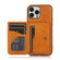 iPhone 14 Pro Max Calf Texture Magnetic Card Bag Case  - Brown