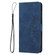 iPhone 14 Pro Max Skin Feel Heart Pattern Leather Phone Case  - Blue