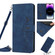 iPhone 14 Pro Max Skin Feel Heart Pattern Leather Phone Case With Lanyard  - Blue