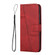 iPhone 14 Pro Max Stitching Calf Texture Buckle Leather Phone Case  - Red