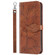 iPhone 14 Pro Max Life of Tree Embossing Pattern Leather Phone Case  - Brown