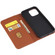 iPhone 14 Pro Max Magnetism Skin Feel Card Holder Leather Phone Case  - Brown